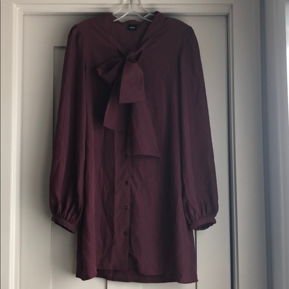 ASOS plum bow tie shift dress. Size 8